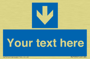 Custom Mandatory directional sign, blue arrow down